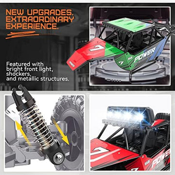 UNO1RC TB141 RC Cars-1:14 Scale Remote Control Car,2WD High Speed 20 Km/h All Terrains Electric Toy Off Road RC Car Vehicle Truck Crawler with Two Rechargeable Batteries for Boys,Girls Kids and Adults