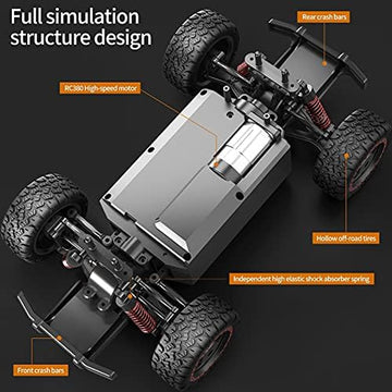 UNO1RC Hobby Grade 1:16 Scale Remote Control Car,4WD High Speed 40 Km/h All Terrains Electric Toy Off Road RC Monster Vehicle Truck Crawler with Extra Shell Rechargeable Battery for Boys Kids and Adults