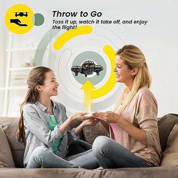 UNO1RC Stone HS420 Mini Drone with HD FPV Camera for Kids Adults Beginners, Pocket RC Quadcopter with 2 Batteries, Toss to Launch, Gesture Selfie, Altitude Hold, Circle Fly, High Speed Rotation