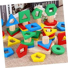UNO1RC 1 Set Geometric Toys Baby Toy Puzzle Toys Kid Toy Kids playset Babies Toys Baby Educational Toys Baby Building Blocks Toys for Infants Kids Toys Wooden Column Intelligent Child