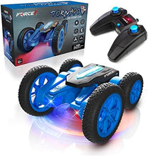 UNO1RC Tornado LED Remote Control Car for Kids - Double Sided Fast RC Car, 4WD Off-Road Stunt Car with 360 Flips, All Terrain Tires, LEDs, Rechargeable Toy Car Batteries, and Easy Remote