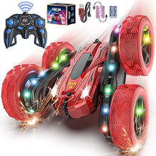 UNO1RC Remote Control Car, Rc Cars with Flowing Lights、Wheel Lights and Headlights, 2.4GHZ 4WD Fast Rc Car, 360° Flips Double Sided Driving Race Car,Rc Drift Cars for Boys Girls Birthday Gift