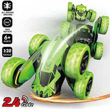 UNO1RC RC Stunt Cars Remote Control Car Double-Sided Driving 360-degree Flips Rotating Car Toy, Green