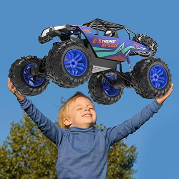 UNO1RC Large 1:8 Scale Upgraded RC Cars Remote Control Car for Adults Boys, Off Road Monster Truck with Realistic Sound, 2.4Ghz 4WD Rock Crawler Toy All Terrain Climbing, 2 Batteries for 80 Min Play