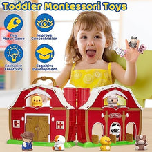 UNO1RC Big Red Barn Farm Animal Playset for 1,2,3 Year Old, Learning Toys Sensory & Cognitive Development Montessori Toys, Christmas Birthday Easter Gift for Baby Toddler Boys Girls Age 12-18 Months