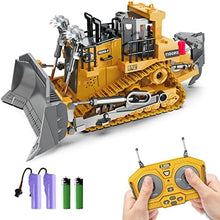 UNO1RC Dowellin Rc Bulldozer Toys for Boys,Construction Remote Control Bulldozer with Metal bulldozing Shovel Lights/Sounds for Kids Boys