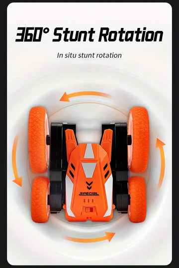 2.4G Toy Car, Remote Control Stunt Car, Responsive 360 ° Rotating Fancy Stunt Performance, Double-sided Driving, Free Rolling, Cool Lights, Suitable For Various Road Surfaces, Beautiful Music