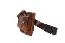 Casual Vintage Genuine Leather Waist Bag, Slim Mobile Phone Bag, Retro Crossbody Bag