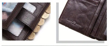 RFID Men Wallets Slim Leather Bifold Hasp Vintage Short Male Purse Coin Pouch Multi-functional Cards Wallet Designer Chain Bag