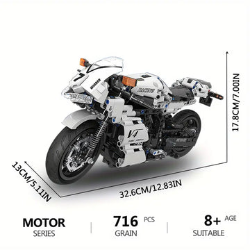 Technical 1:6 Seris Motorcycle Building Blocks, The Off-Road Motorbike Model Bricks High-Tech MOTOR, Modular High Reduction Classic Collection Educational Toys For Boys Gifts