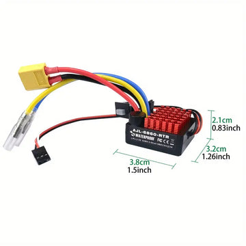 1pc Original 6860 60A Brushed Electronic Speed Controller ESC For 1:10 RC Car Waterproof Remote Control Toy Car Suitable For 370 380 390 540 550 Carbon Brush Motor