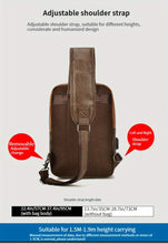 Men's Casual Large Capacity PU Leather Crossbody Bag Chest Bag