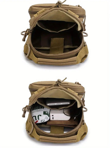 Men's Outdoor Tactical Crossbody Bag, Multi-functional Camouflage Chest Bag With Detachable Shoulder Strap For Outdoor Camping Hiking Travel
