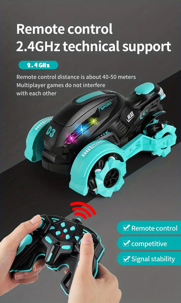 Stunt Spray Motorcycle Drift Spin High Speed Sideway Usb Charging Off-road Rc Car Kids Toy Car