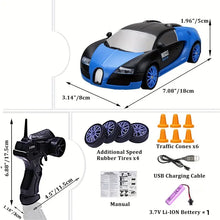 Shollar Remote Control Car Remote Control Drift Car 2.4GHz 1:24 Scale Four-wheel Drive 15K/H High-speed Model Car, With LED Light Drift Tire Racing Sports Toy Car For Adults Boys Girls Kids Gift