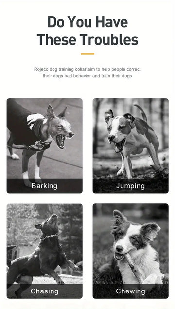 ROJECO Electric Dog Training Collar 3300FT Remote Control IPX7 Waterproof Rechargeable Dog Collar