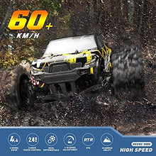 UNO1RC Brushless RC Cars 300E 60KM/H High Speed Remote Control Car 4WD 1:18 Scale Monster Truck for Kids Adults, All Terrain Off Road Truck with Extra Shell 2 Battery,40+ Min Play Gifts for Boys