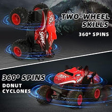 UNO1RC Control Monster Truck for Boys, 1:20 Scale RC Shark Monster Truck Toys with Light & Music, 2.4Ghz Remote Control Car with 360° Spin Walk Upright & Drift, Gifts for 4 5 6 7 8 Year Old Boy Girls