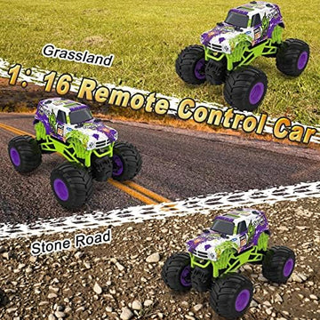 UNO1RC Remote Control Car, 1:16 Scale RC Cars, 2.4 Ghz High Speed 20 Km/h RC Truck, All Terrains Off Road Remote Control Car for Boys 4 7 8 12, Birthday Gifts for Kids& Adults