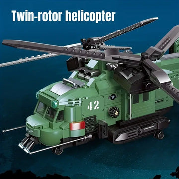 JIESTAR High Tech Cessna 208 Caravan Amphibious Type Plane Twin-rotor Helicopter Aircraft Airplane AV-8II Harrier Attack Aircraft Moc Bricks Technical Model Building Blocks Boys Toys