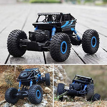 UNO1RC Remote Control Car 2.4Ghz RC Cars 4WD Powerful All Terrains RC Rock Crawler Electric Radio Control Cars Off Road RC Monster Trucks Toys with 2 Batteries for Kids Boys Blue