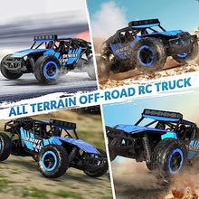 UNO1RC Remote Control Car for Boys 20KPH Monster Truck 1:16 All Terrains RC Truck with Headlights and 2 Rechargeable Batteries Gift for Kids Adults