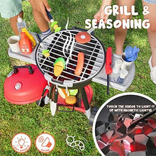 UNO1RC 34 PCS Cooking Toy Set, Kitchen Toy Set, Toy BBQ Grill Set, Little Chef Play, Kids Grill Playset Interactive BBQ Toy Set for Kids