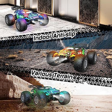 UNO1RC RC Car, 1:18 Scale All Terrain RC Truck, 2WD 20Km/h Remote Control Car, Remote Control Truck with LedLight and Two Rechargeable Batteries, Monster Truck Off Road Racing Car for Kid and Adult