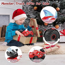 UNO1RC Remote Control Dinosaur Car, 2.4GHz RC Monster Trucks for Boys with Spray, Light & Sound, All Terrain RC Cars with 2 Batteries, Dinosaur Toys for Kids 3 4 5 6 7 8, Christmas Birthday Gift