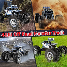 UNO1RC Remote Control Truck for Adults and Kids - 4x4, 4WD Off Road Monster Truck with Metal Shell,Dual Motors,Waterproof Monster RC Truck (Blue)