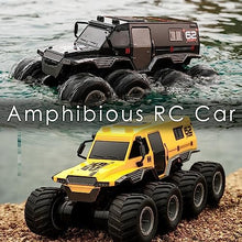 UNO1RC Amphibious RC Truck, 2.4G Offroad Waterproof Large Remote Contorl Car for Boys 4-12 , All Terrain RC Car Toys For 7 8 9 10 11 12 Year Old Boys/Girls 4+, Gift Birthday Chirstams-Black