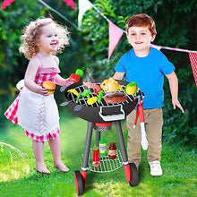 UNO1RC 68PCS Toy BBQ Grill Set,Kitchen Toy Set,Barbecue Kitchen Cooking Playset with Realistic Spray,Light&Sound,Kids Grill Playset Interactive BBQ Toy Set for Kids