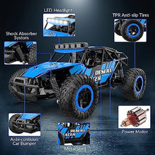 UNO1RC Remote Control Car for Boys 20KPH Monster Truck 1:16 All Terrains RC Truck with Headlights and 2 Rechargeable Batteries Gift for Kids Adults