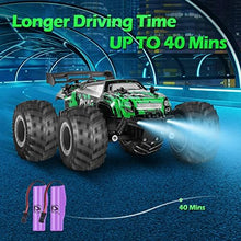 UNO1RC RC Cars,All Terrain Remote Control Car,2WD 2.4 GHz Off Road High Speed 20 Km/h RC Monster Truck Racing Cars with LED Headlight and Two Batteries, Xmas Gifts for Kid and Adults