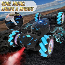 UNO1RC RC Cars Gesture Sensing Stunt Car, Best Gifts for Boys 6-12 Yr, 2.4Ghz Remote Control Car Toys for Boys Age 6 7 8 9 10 11 12, Double Sided Flip 360° Rotate 4WD Off-Road with Spray Lights Music