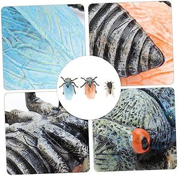 UNO1RC 2 Sets cicada Model Toy Christmas Decor Kids playset Wild Animals Toy for Kids Wildlife Kids Decor bee Toy kidcraft playset Plastic abs Bagging Machine Halloween Child