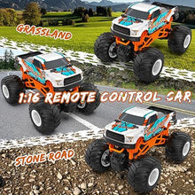 UNO1RC Remote Control Car, 1:16 Scale RC Monster Truck for Boys, 2.4 GHz All Terrain RC Cars for Boys Girls 4-7 8-12, 20 Km/h Off Road RC Truck, Christmas Birthday Gift for Kids and Adult