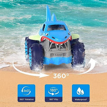 UNO1RC Remote Control Car Wall Direct Charge, Amphibious RC Cars with 2.4Ghz 4WD All Terrain Waterproof RC Shark Truck Toys for Boys Girls 3-12 Years