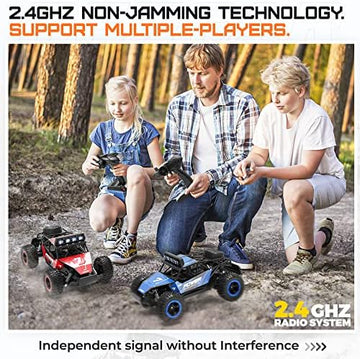 UNO1RC TB141 RC Cars-1:14 Scale Remote Control Car,2WD High Speed 20 Km/h All Terrains Electric Toy Off Road RC Car Vehicle Truck Crawler with Two Rechargeable Batteries for Boys,Girls Kids and Adults