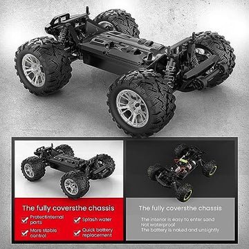 UNO1RC Remote Control Car Boy 8-12 Fast RC Cars for Boys 1/16 42KM/H High-Speed 4WD RC Car with Two Batteries Off-Road Waterproof Truck Kids Adults Hobby Toy Cars for All Terrain Gift Kids