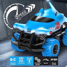 UNO1RC Control Car for Boys 2-5, RC Toys for 2 3 4 5 Year Old Boys, Shark Monster Truck Toy Vehicle,Mini 1:43 Scale Car Toys for Boys 3-5 Years Old Truck, Toy Cars Best Gift for Age 3 4 5 6 Kids