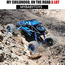 UNO1RC Remote Control Car 2.4Ghz RC Cars 4WD Powerful All Terrains RC Rock Crawler Electric Radio Control Cars Off Road RC Monster Trucks Toys with 2 Batteries for Kids Boys Blue