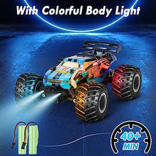 UNO1RC Remote Control Car, Remote Control Truck, 2.4Ghz All Terrain Off-Road Monster Truck, 20 KM/H Rc Cars with LED Bodylight and 2 Rechargeable Batteries Toys for Boys Age 4-7 8-12