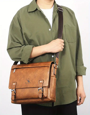 1pc Men's Messenger Bag Computer Satchel Bag One Shoulder Messenger Bag Retro Casual Shoulder Bag