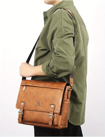 1pc Men's Messenger Bag Computer Satchel Bag One Shoulder Messenger Bag Retro Casual Shoulder Bag