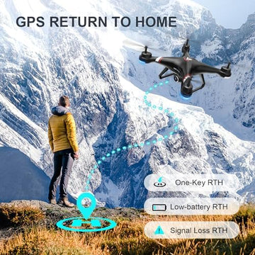 UNO1RC GPS Drone with 1080P HD Camera for Adults and Kids, 5G Transmission FPV Drone, RC Quadcopter with 2 Batteries, Carrying Bag, Auto Return, Follow Me, Altitude Hold, Easy for Beginners