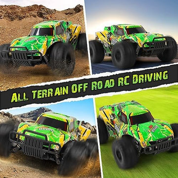 UNO1RC RC Cars 13 Inch Colorful Bodylight Remote Control Car for Boys 50+min Play with 2 Rechargeable Batteries, 20 km/h All Terrains Off Road RC Trucks Birthday Gift