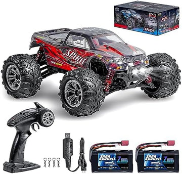 UNO1RC 1:16 Scale All Terrain RC Cars, 4WD 36km/h High Speed Remote Control Trucks, 2.4Ghz Off-Road RC Car with 2 of 7.4V 2000mAh Batteries Hobby Racing Car Waterproof Vehicle Toys for Kid and Adult