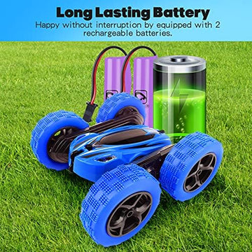 UNO1RC Remote Control Car, 4WD RC Cars with Double Sided 360 Degrees Tumbling and Rotating, 2.4GHZ RC Stunt Car with LED, RC Car Toys for 8 Year Old Boys Girls