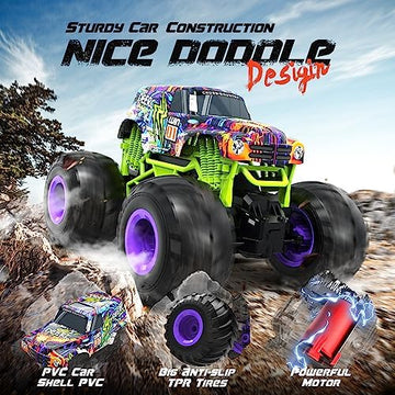 UNO1RC All Terrain Remote Control Monster Truck Toy,1:16 Scale RC Car for Boys,2.4Ghz High Speed Electric Vehicle,Big Foot RC Truck Gift, RTR Crawler for Kids